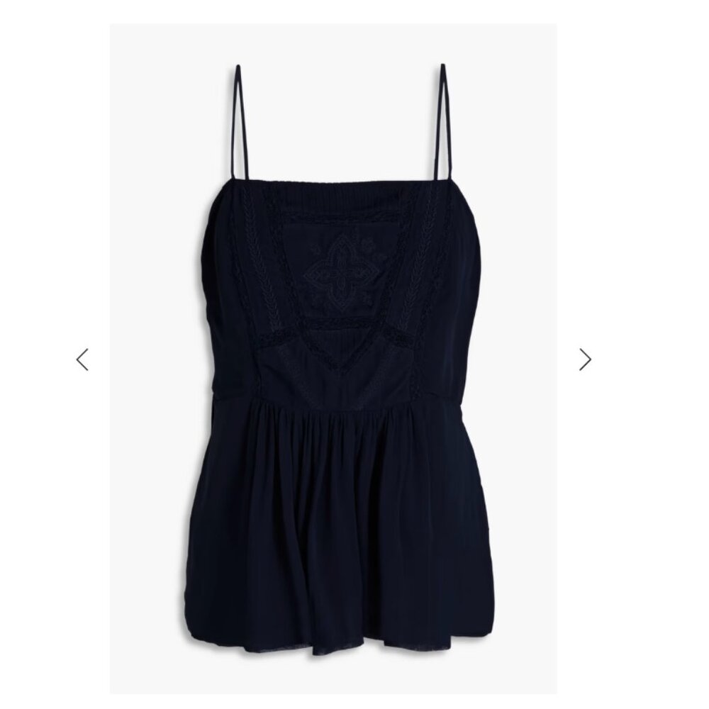 BA&SH Miranda embroidered georgette top